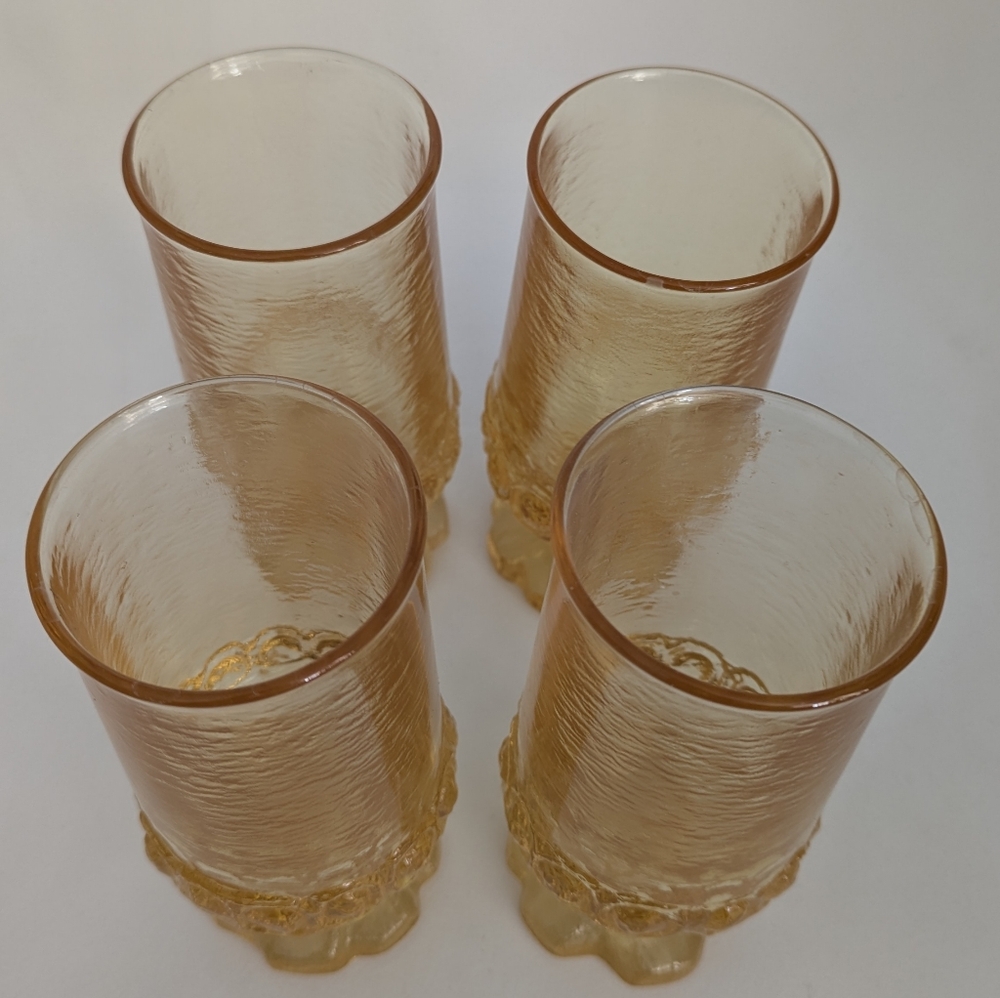 Vintage Tiffin Franciscan Ware Madeira 10 Oz Goblet Glasses Four YELLOW Pedestal - Picture 2 of 4